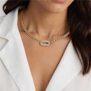 Chunky Gold Herringbone Style Necklace